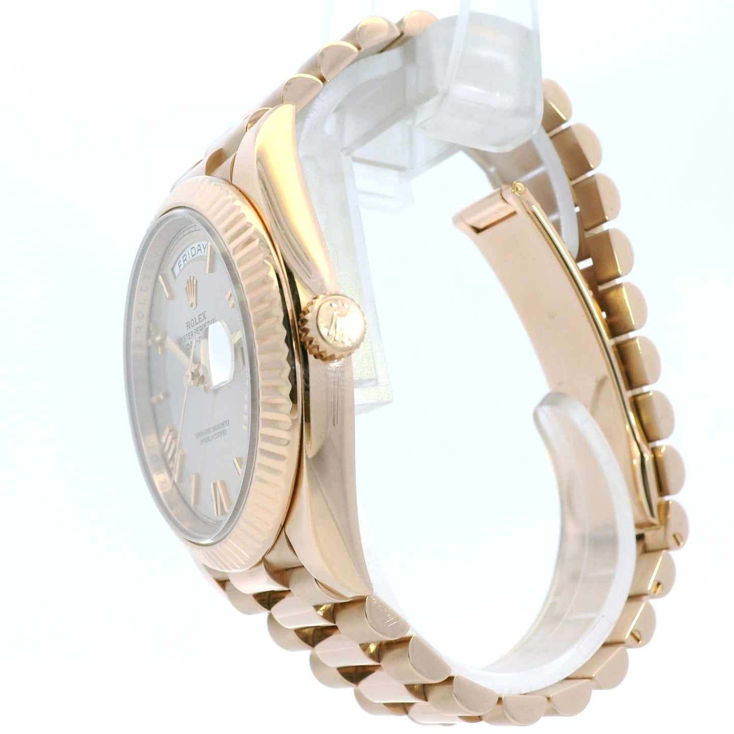 Rolex 228235 18k Rose Gold 40mm Day-Date with Roman Dial Watch