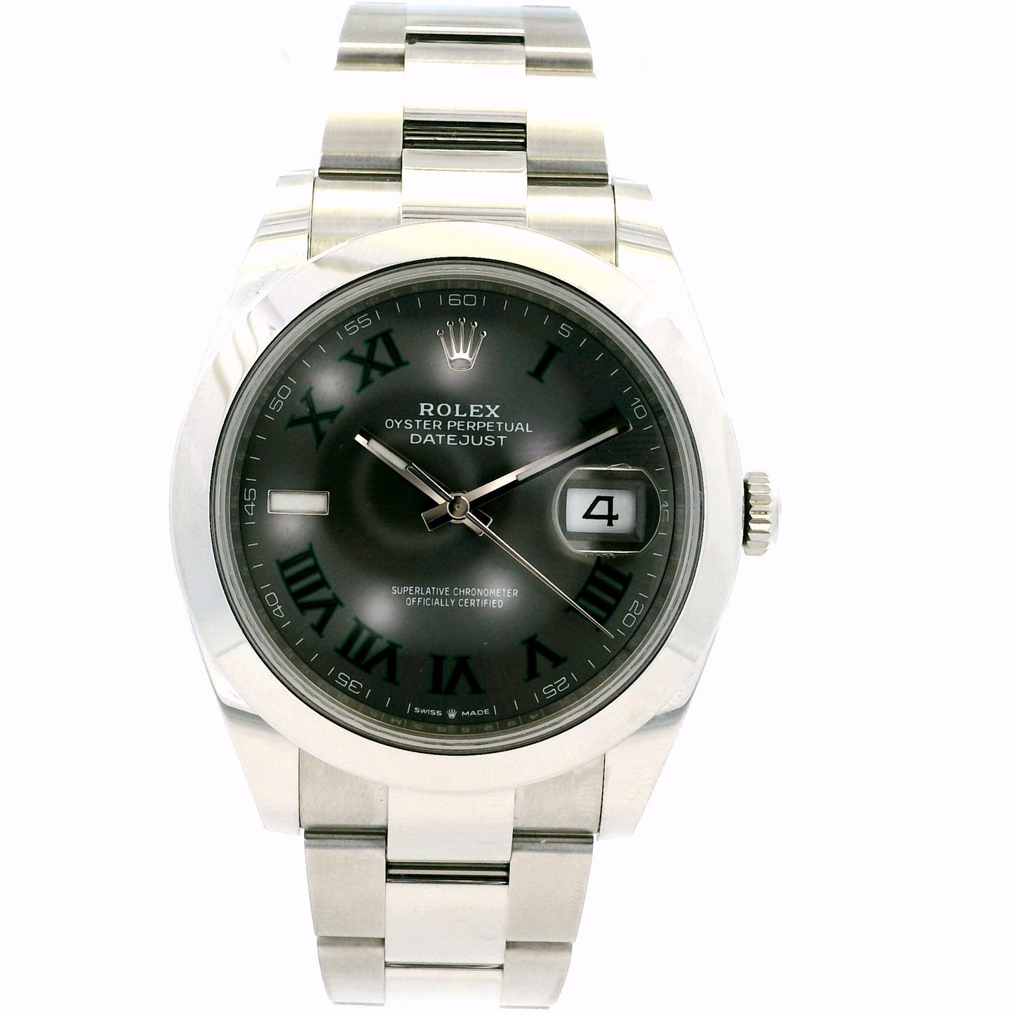 Rolex 126300 41mm Datejust Wimbledon Dial on Oyster Bracelet Watch