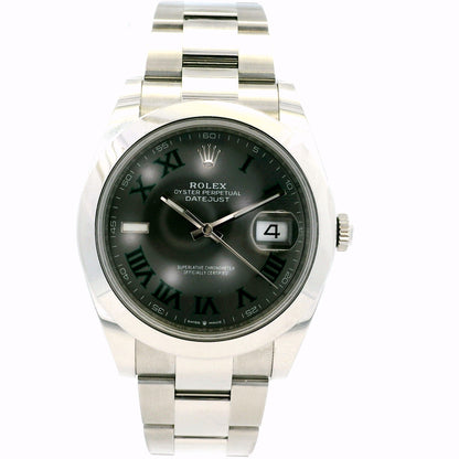 Rolex 126300 41mm Datejust Wimbledon Dial on Oyster Bracelet Watch