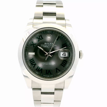 Rolex 126300 41mm Datejust Wimbledon Dial on Oyster Bracelet Watch