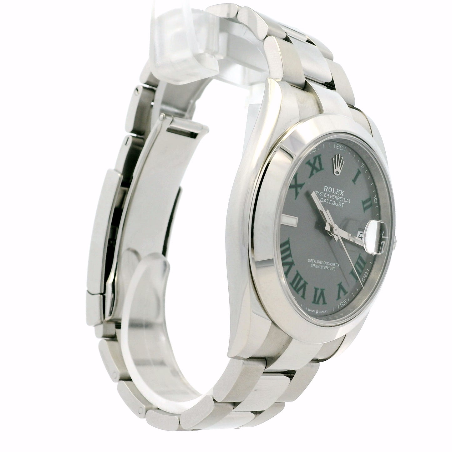 Rolex 126300 41mm Datejust Wimbledon Dial on Oyster Bracelet Watch