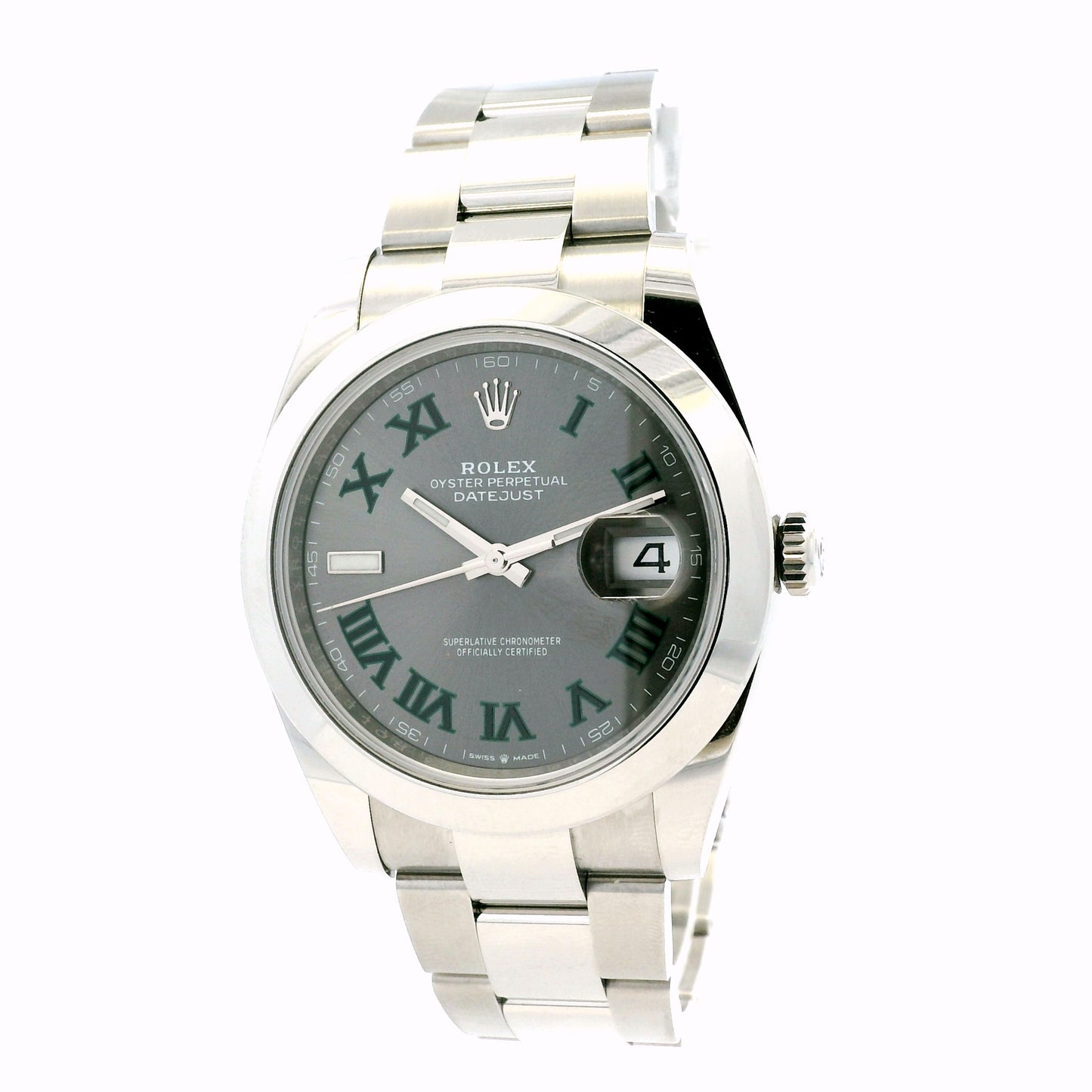 Rolex 126300 41mm Datejust Wimbledon Dial on Oyster Bracelet Watch