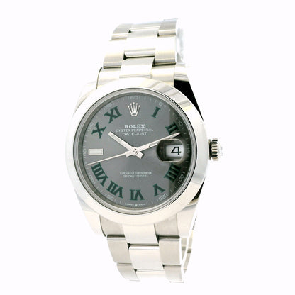 Rolex 126300 41mm Datejust Wimbledon Dial on Oyster Bracelet Watch