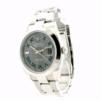 Rolex 126300 41mm Datejust Wimbledon Dial on Oyster Bracelet Watch