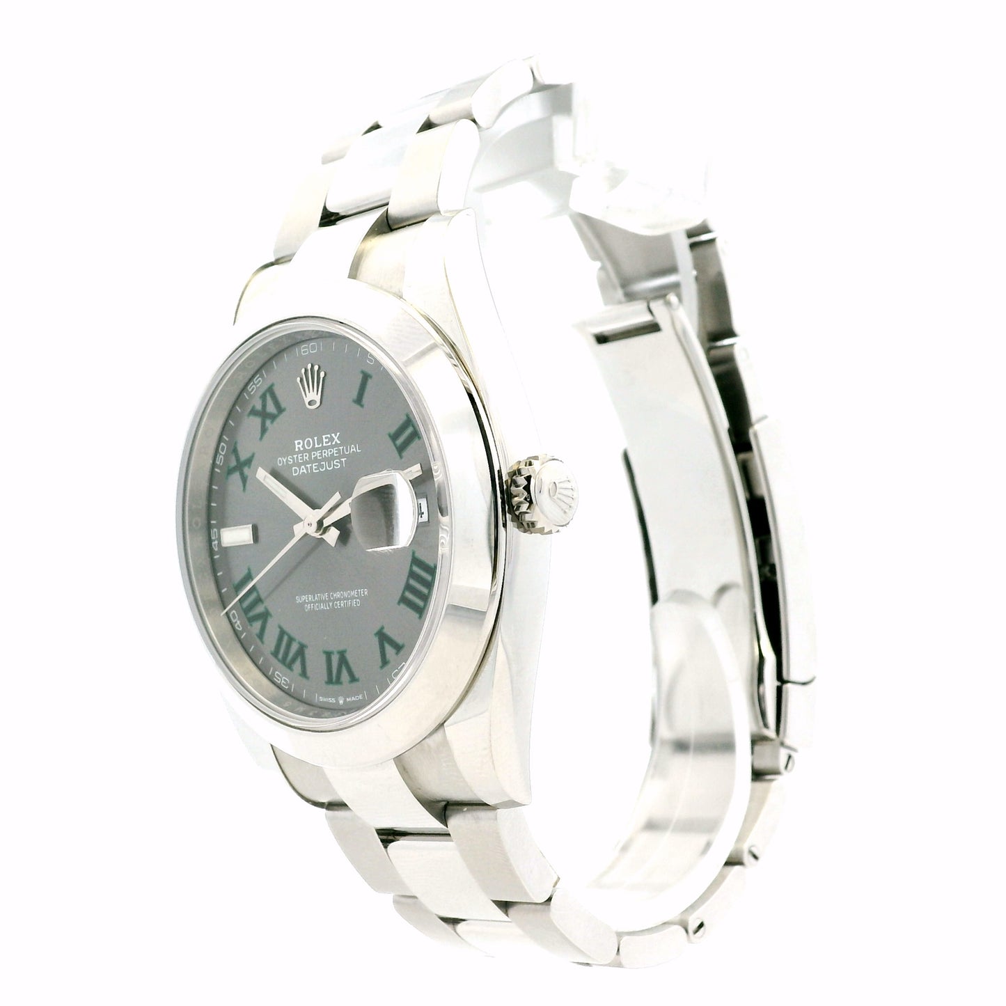 Rolex 126300 41mm Datejust Wimbledon Dial on Oyster Bracelet Watch