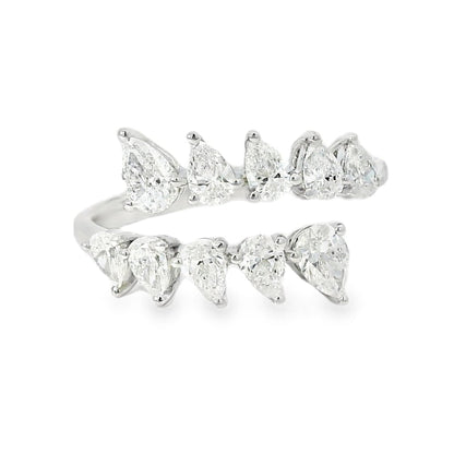 14k White Gold 1.15ctw Marquise Cut Bypass Ring