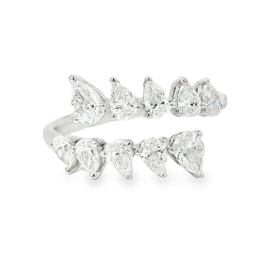 14k White Gold 1.15ctw Marquise Cut Bypass Ring