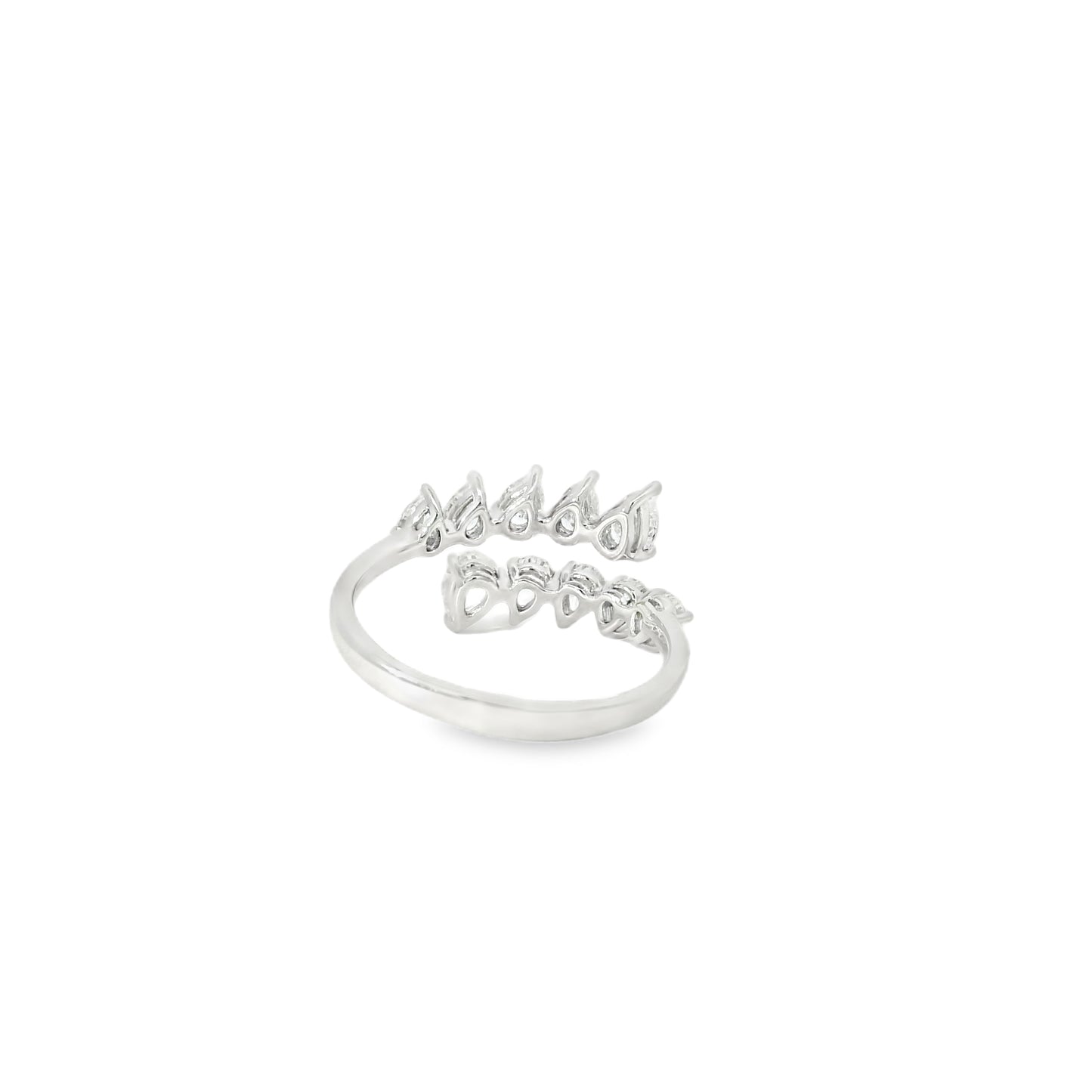 14k White Gold 1.15ctw Marquise Cut Bypass Ring