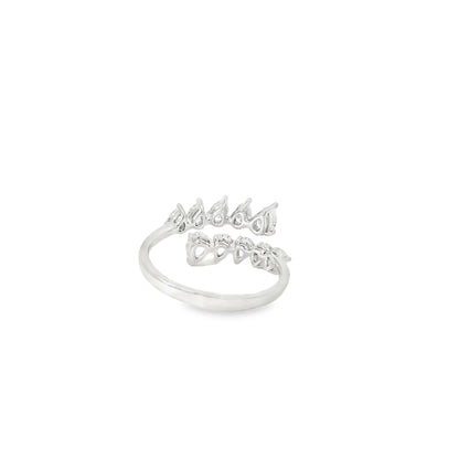 14k White Gold 1.15ctw Marquise Cut Bypass Ring