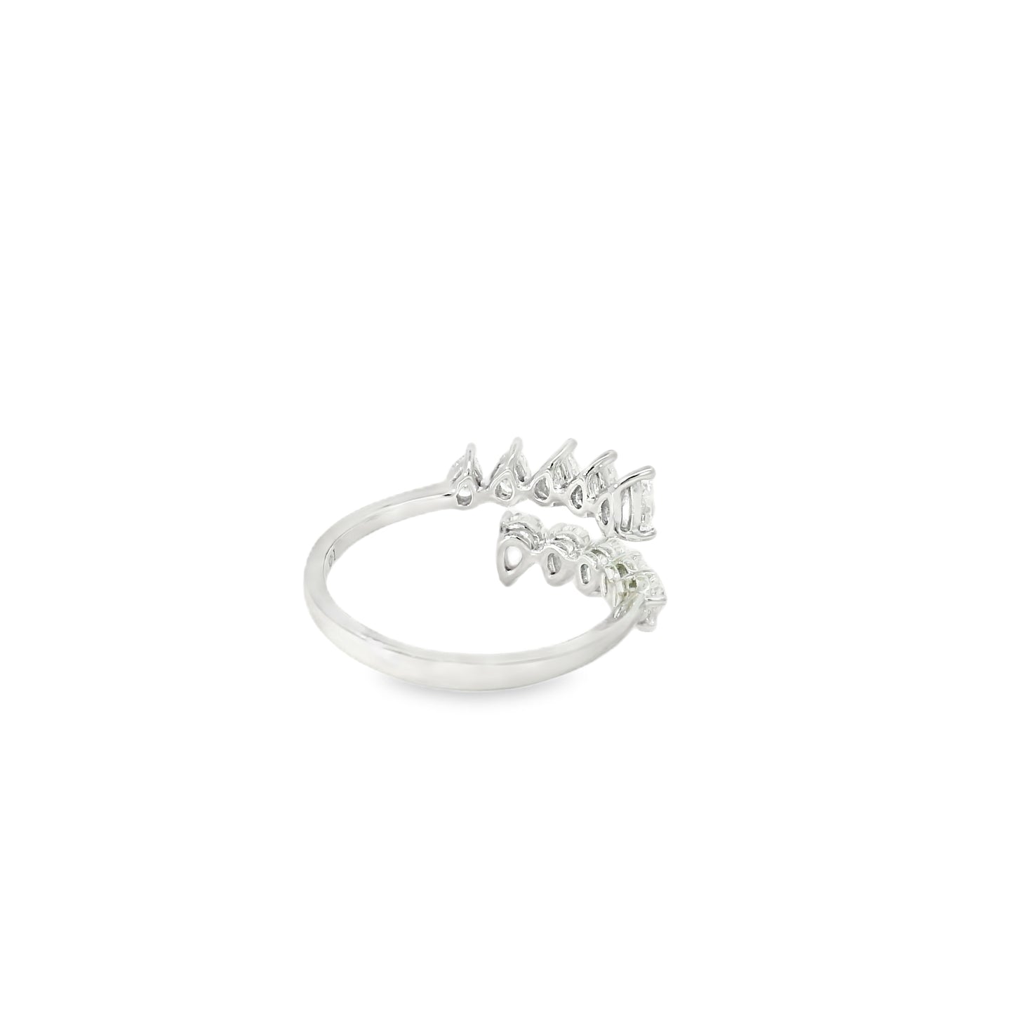 14k White Gold 1.15ctw Marquise Cut Bypass Ring