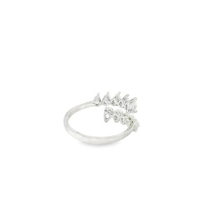 14k White Gold 1.15ctw Marquise Cut Bypass Ring