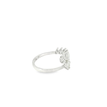 14k White Gold 1.15ctw Marquise Cut Bypass Ring