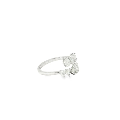 14k White Gold 1.15ctw Marquise Cut Bypass Ring
