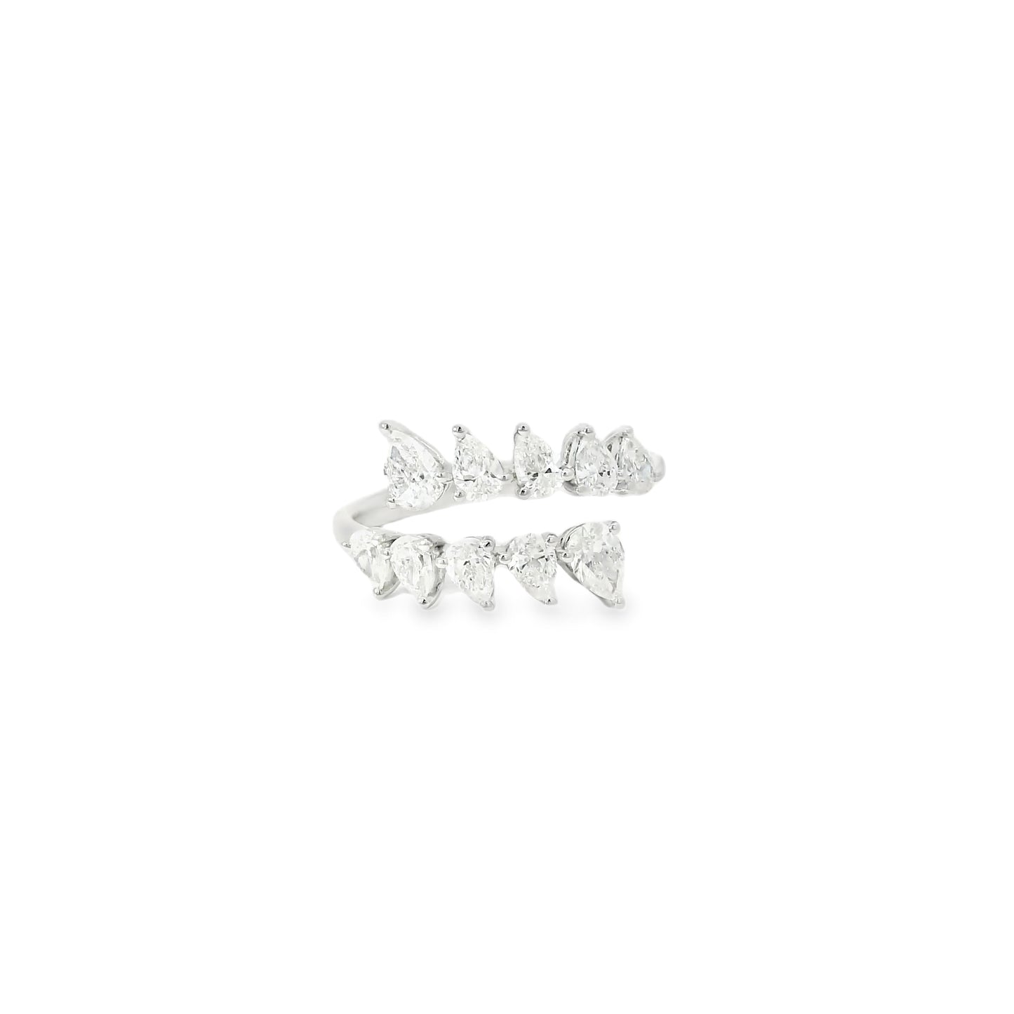 14k White Gold 1.15ctw Marquise Cut Bypass Ring
