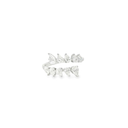 14k White Gold 1.15ctw Marquise Cut Bypass Ring