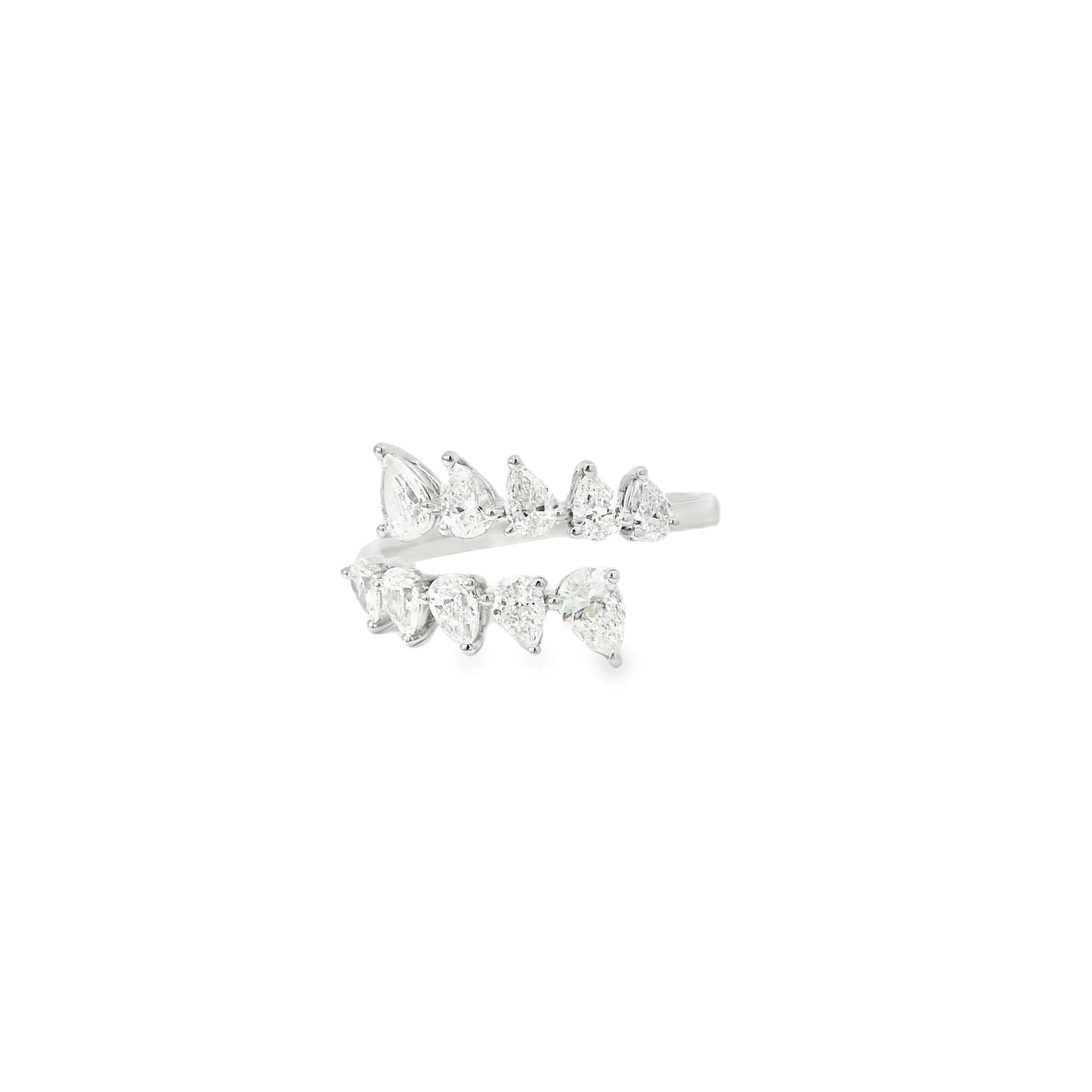 14k White Gold 1.15ctw Marquise Cut Bypass Ring