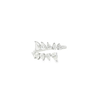 14k White Gold 1.15ctw Marquise Cut Bypass Ring