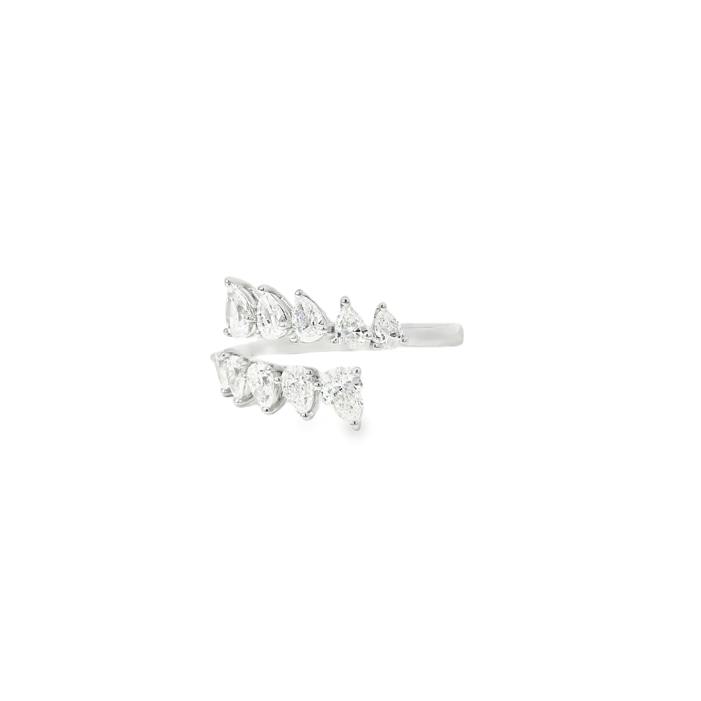 14k White Gold 1.15ctw Marquise Cut Bypass Ring