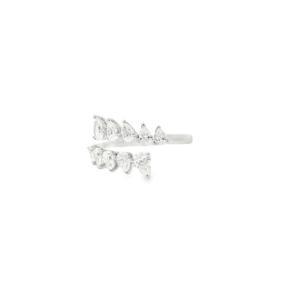 14k White Gold 1.15ctw Marquise Cut Bypass Ring