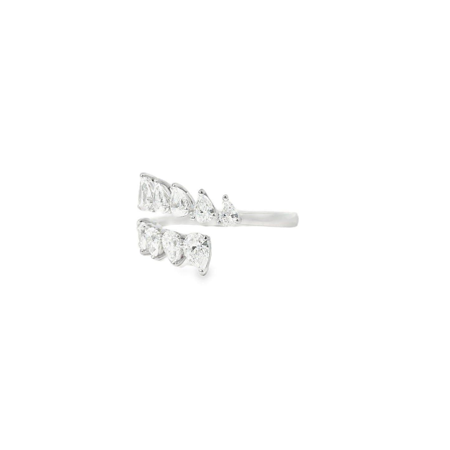 14k White Gold 1.15ctw Marquise Cut Bypass Ring