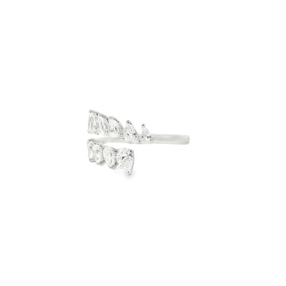14k White Gold 1.15ctw Marquise Cut Bypass Ring