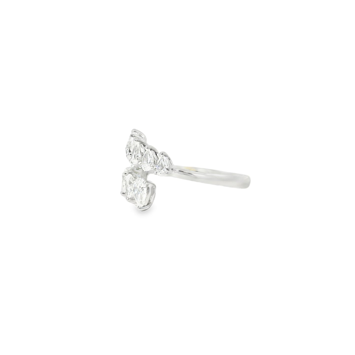 14k White Gold 1.15ctw Marquise Cut Bypass Ring