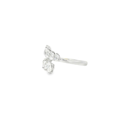14k White Gold 1.15ctw Marquise Cut Bypass Ring