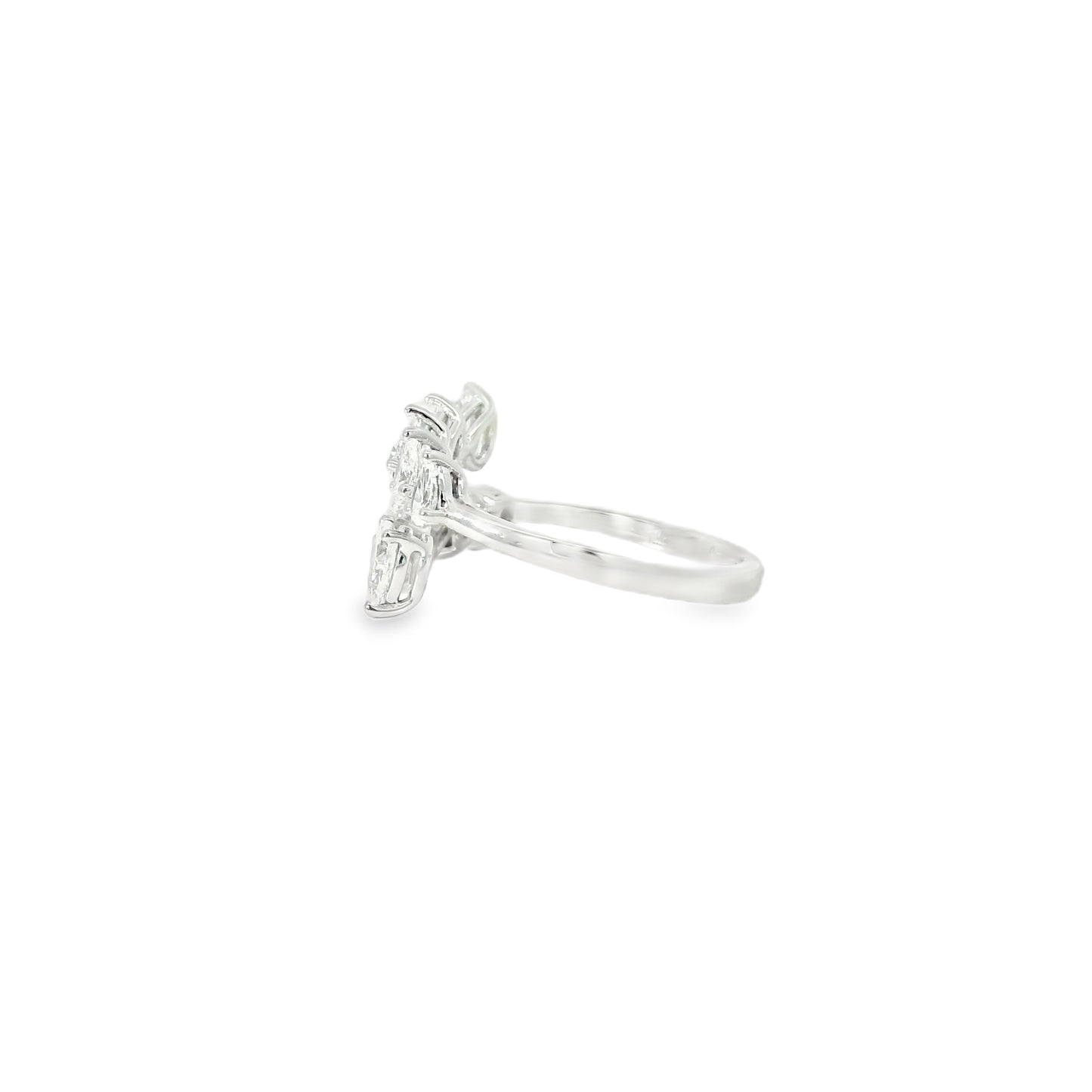 14k White Gold 1.15ctw Marquise Cut Bypass Ring