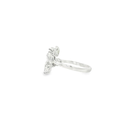 14k White Gold 1.15ctw Marquise Cut Bypass Ring