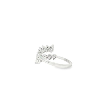 14k White Gold 1.15ctw Marquise Cut Bypass Ring