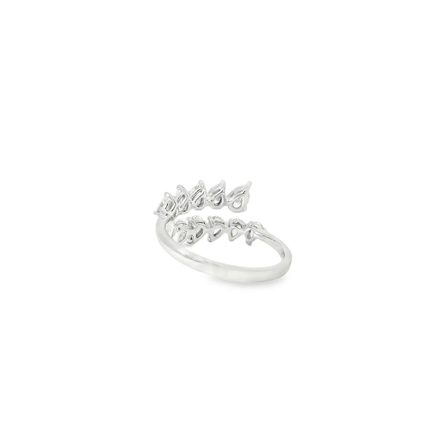 14k White Gold 1.15ctw Marquise Cut Bypass Ring