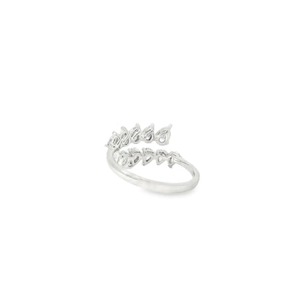 14k White Gold 1.15ctw Marquise Cut Bypass Ring