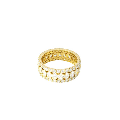 18k Yellow Gold 2.19ctw Oval Diamonds and 1.32ctw Round Brilliant Diamonds in a Multi-Row Eternity Band