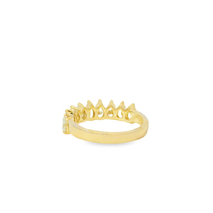 14k Yellow Gold 1.52ctw Natural Pear Cut Diamond 9 Stone Ring