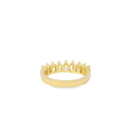 14k Yellow Gold 1.52ctw Natural Pear Cut Diamond 9 Stone Ring