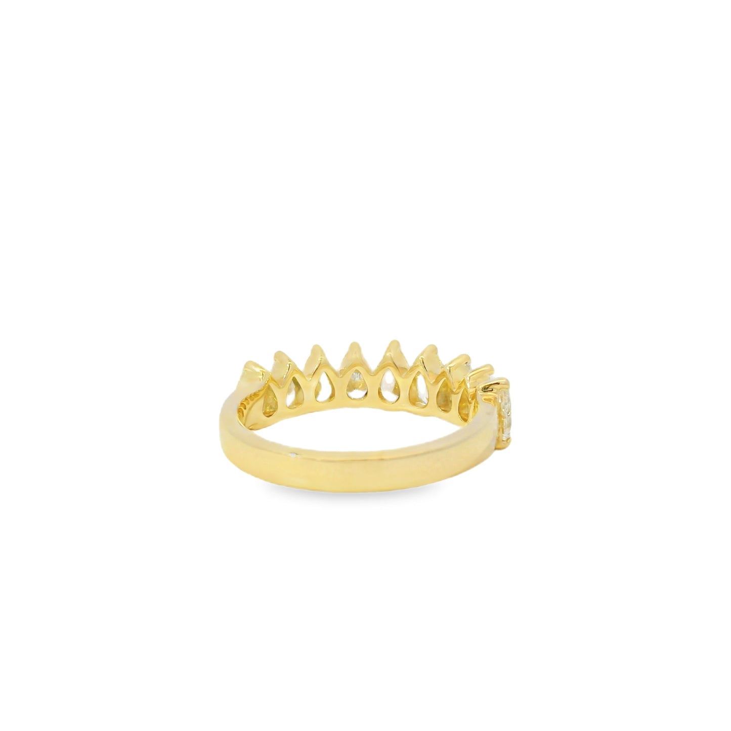 14k Yellow Gold 1.52ctw Natural Pear Cut Diamond 9 Stone Ring