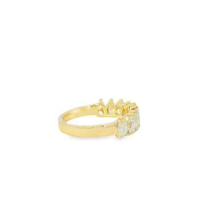 14k Yellow Gold 1.52ctw Natural Pear Cut Diamond 9 Stone Ring