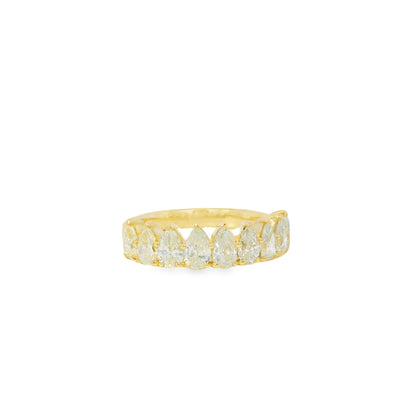 14k Yellow Gold 1.52ctw Natural Pear Cut Diamond 9 Stone Ring