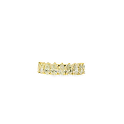 14k Yellow Gold 1.52ctw Natural Pear Cut Diamond 9 Stone Ring