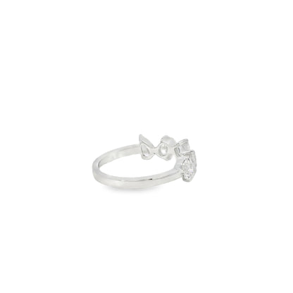 18k White Gold 1.36ctw Natural Mixed Cut Diamond 5 Stone Ring