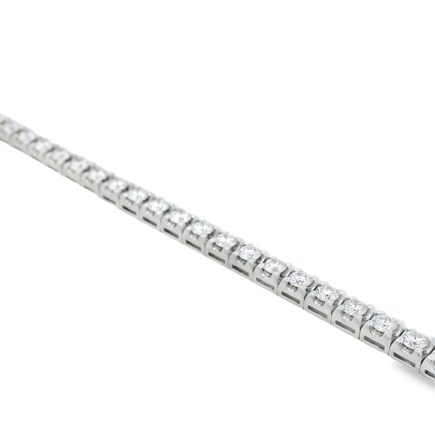 14k White Gold 4.98ctw Natural Round Brilliant Diamond Tennis Bracelet