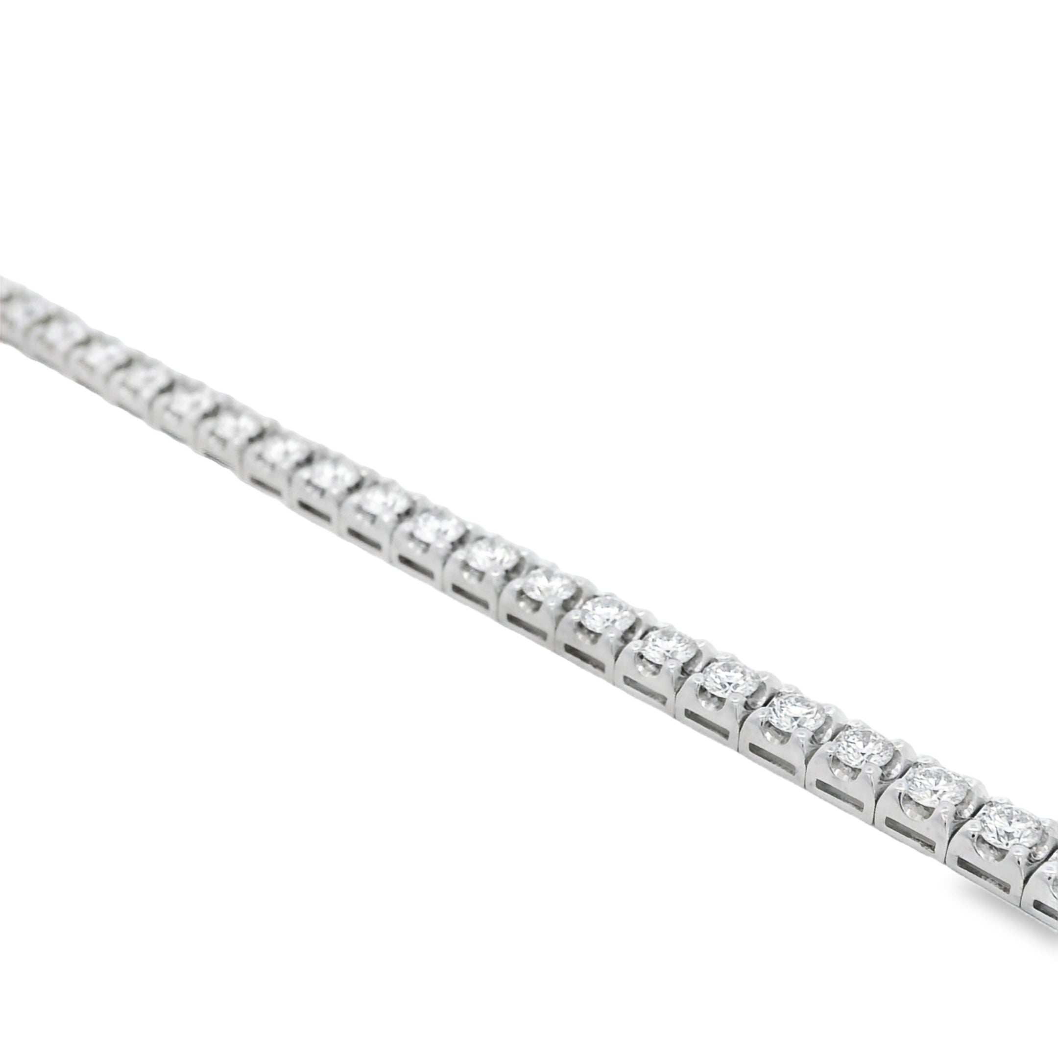 14k White Gold 4.98ctw Natural Round Brilliant Diamond Tennis Bracelet