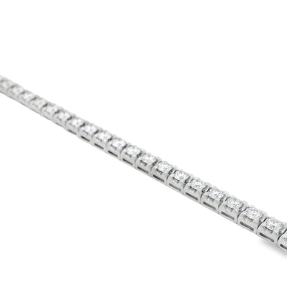 14k White Gold 4.98ctw Natural Round Brilliant Diamond Tennis Bracelet