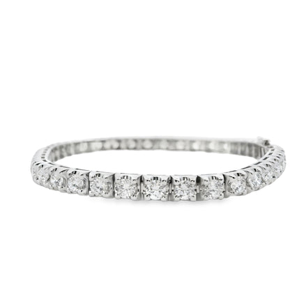 14k White Gold 4.98ctw Natural Round Brilliant Diamond Tennis Bracelet