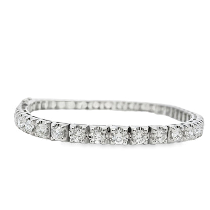 14k White Gold 4.98ctw Natural Round Brilliant Diamond Tennis Bracelet