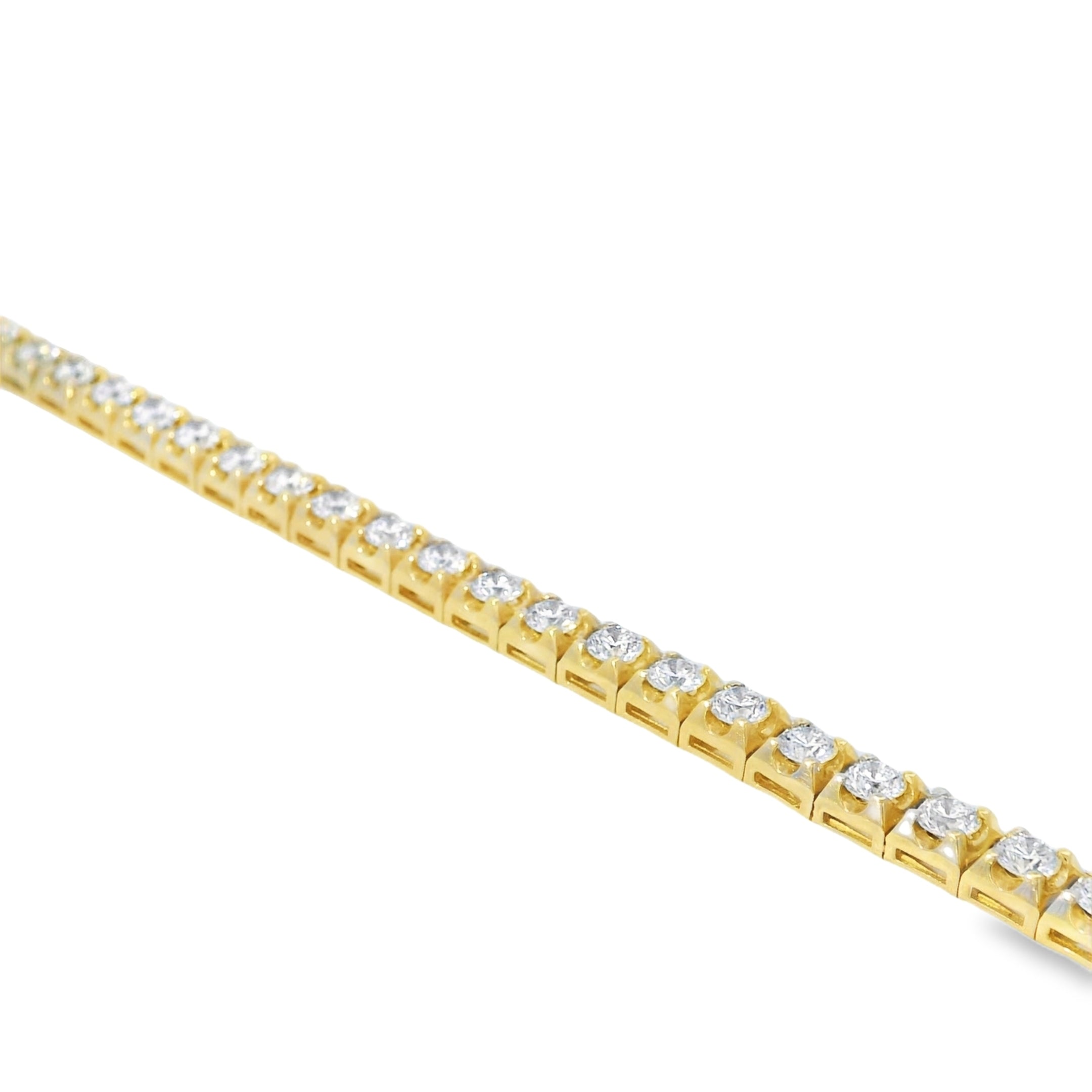 14k Yellow Gold 5.00ctw Natural Round Brilliant Diamond Tennis Bracelet