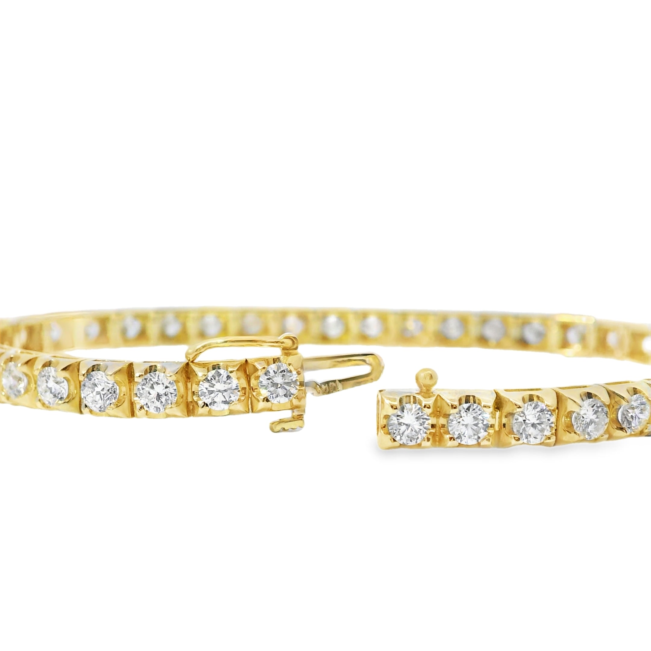 14k Yellow Gold 5.00ctw Natural Round Brilliant Diamond Tennis Bracelet