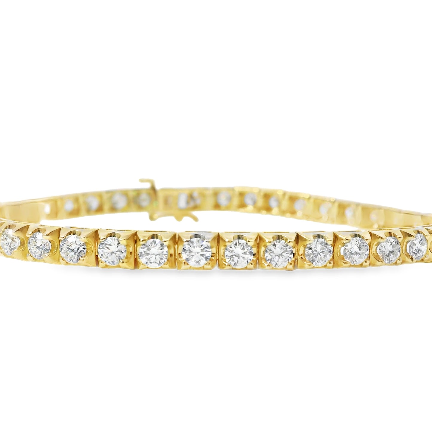 14k Yellow Gold 5.00ctw Natural Round Brilliant Diamond Tennis Bracelet