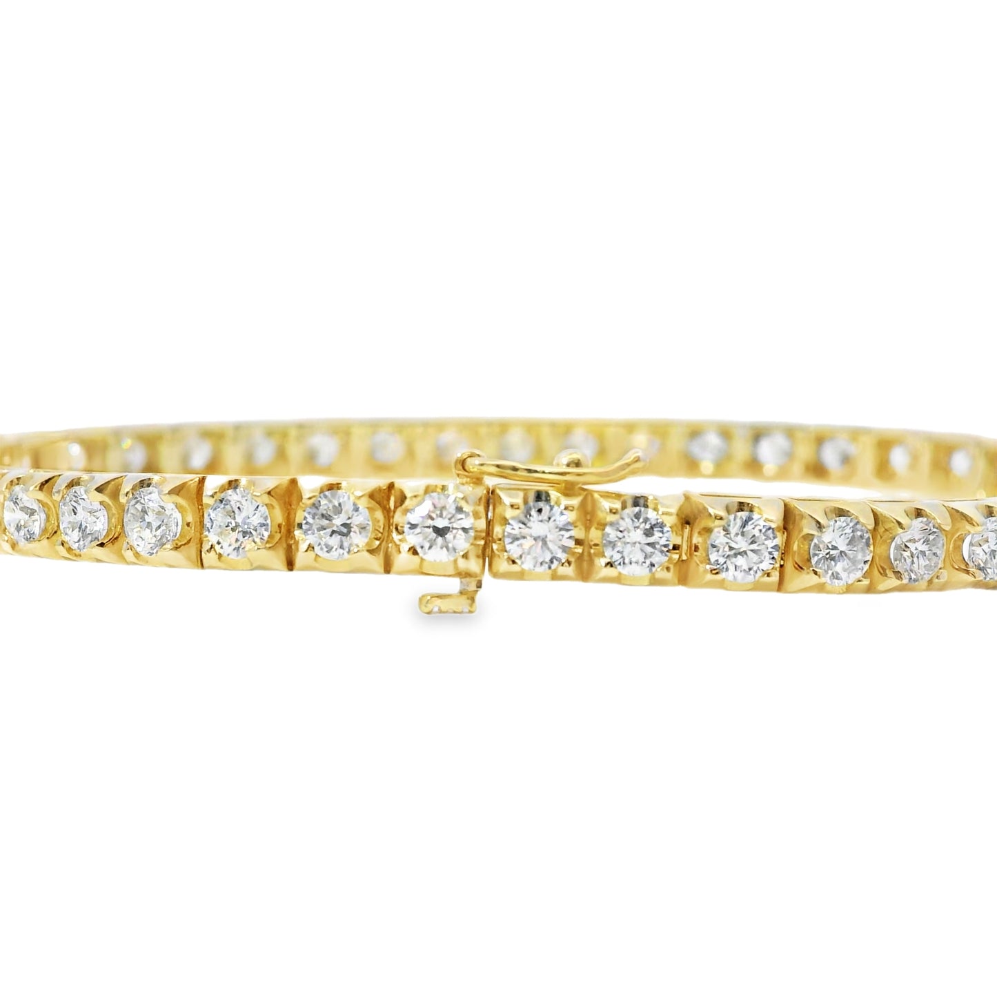14k Yellow Gold 5.00ctw Natural Round Brilliant Diamond Tennis Bracelet