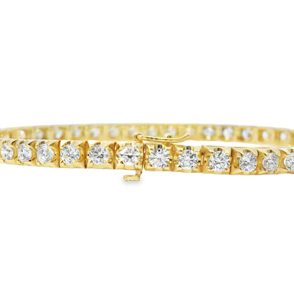 14k Yellow Gold 5.00ctw Natural Round Brilliant Diamond Tennis Bracelet